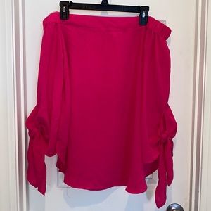 Size large, hot pink, off the shoulder top